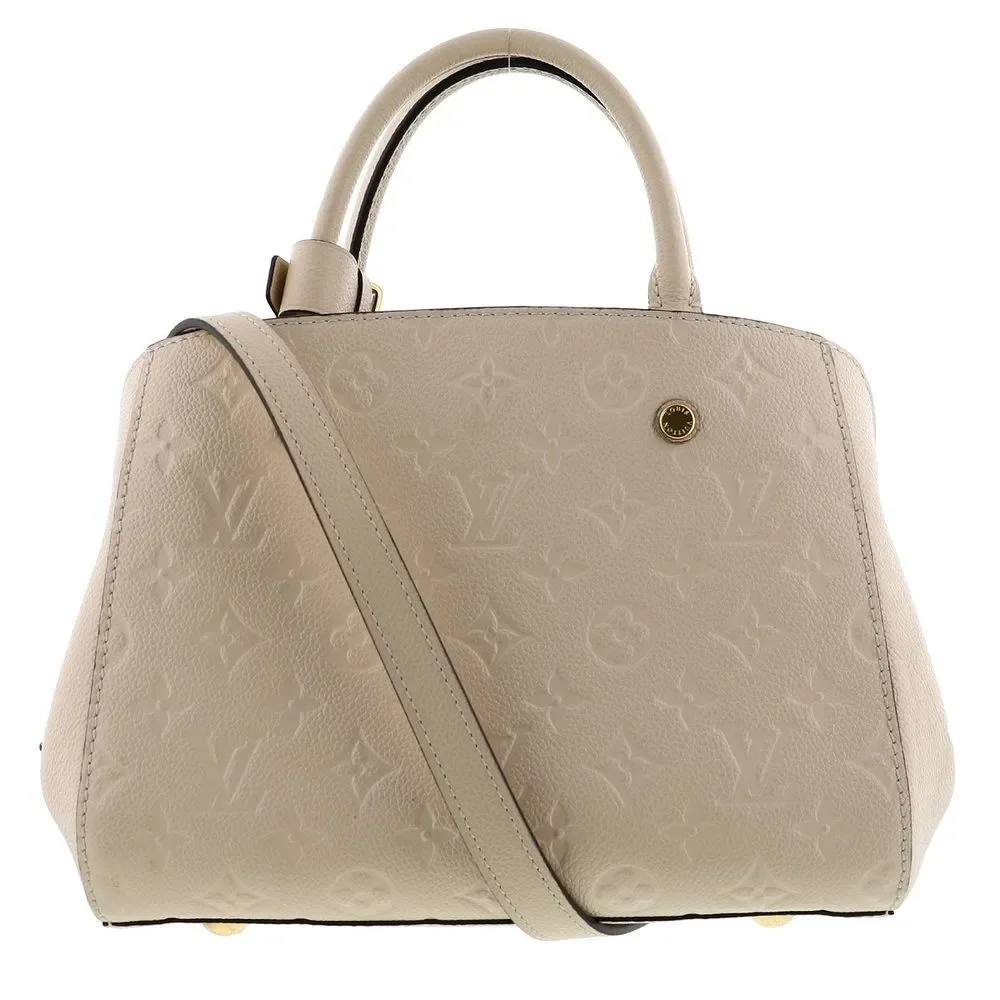 Louis Vuitton Monogram Empreinte White Montaigne BB Handbag Leather White